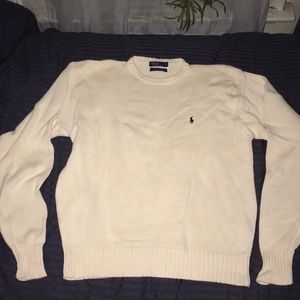 Men’s white polo sweater Xlarge